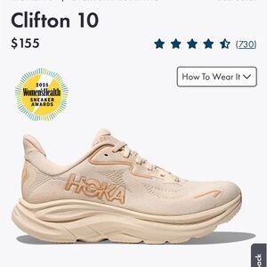 Clifton 10 Hoka Running Shoes - Vanilla/Birch